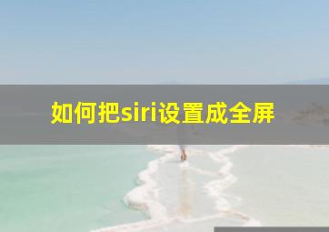 如何把siri设置成全屏