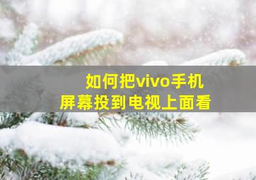 如何把vivo手机屏幕投到电视上面看