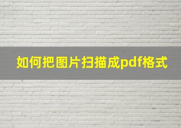 如何把图片扫描成pdf格式