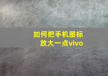 如何把手机图标放大一点vivo