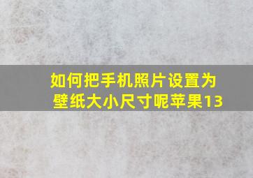 如何把手机照片设置为壁纸大小尺寸呢苹果13