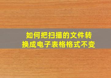 如何把扫描的文件转换成电子表格格式不变