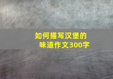 如何描写汉堡的味道作文300字