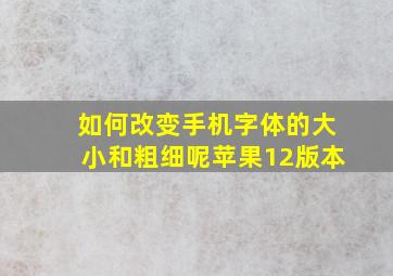 如何改变手机字体的大小和粗细呢苹果12版本