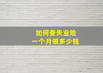 如何查失业险一个月领多少钱