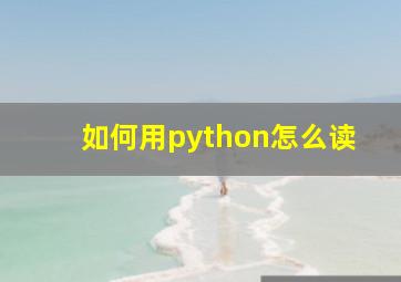 如何用python怎么读