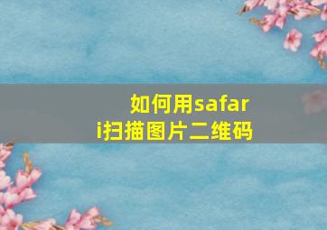 如何用safari扫描图片二维码