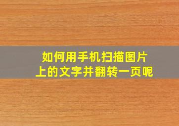 如何用手机扫描图片上的文字并翻转一页呢