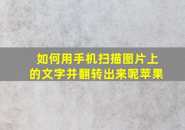 如何用手机扫描图片上的文字并翻转出来呢苹果