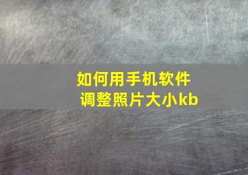 如何用手机软件调整照片大小kb