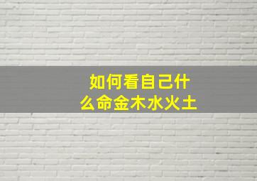 如何看自己什么命金木水火土