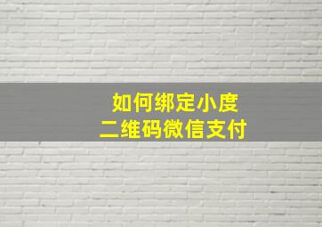 如何绑定小度二维码微信支付