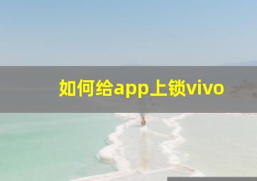 如何给app上锁vivo