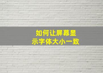 如何让屏幕显示字体大小一致