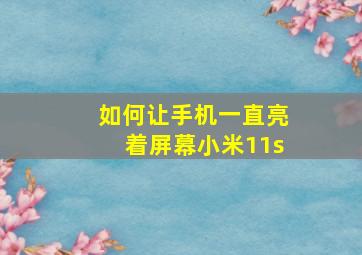 如何让手机一直亮着屏幕小米11s