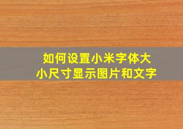 如何设置小米字体大小尺寸显示图片和文字