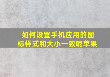 如何设置手机应用的图标样式和大小一致呢苹果