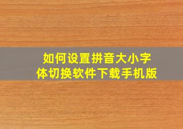 如何设置拼音大小字体切换软件下载手机版