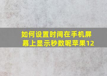 如何设置时间在手机屏幕上显示秒数呢苹果12