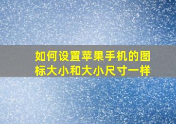 如何设置苹果手机的图标大小和大小尺寸一样