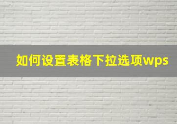 如何设置表格下拉选项wps