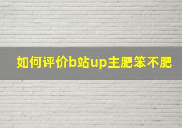 如何评价b站up主肥笨不肥