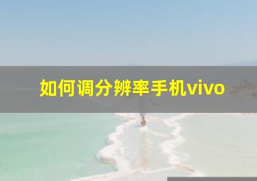 如何调分辨率手机vivo