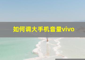 如何调大手机音量vivo