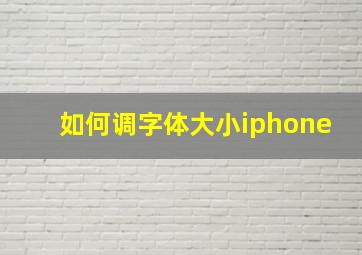 如何调字体大小iphone