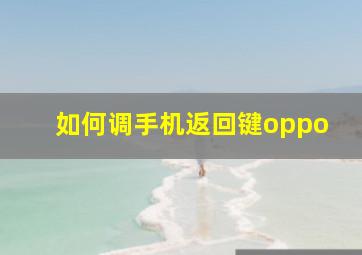 如何调手机返回键oppo