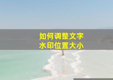 如何调整文字水印位置大小