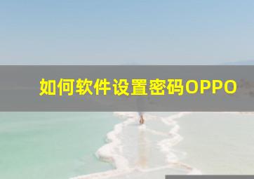 如何软件设置密码OPPO