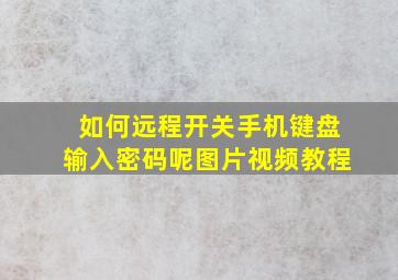 如何远程开关手机键盘输入密码呢图片视频教程