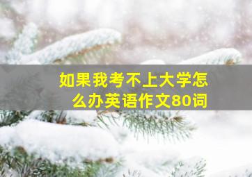 如果我考不上大学怎么办英语作文80词