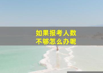 如果报考人数不够怎么办呢