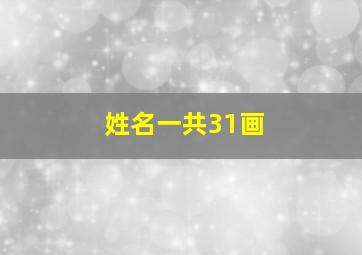 姓名一共31画