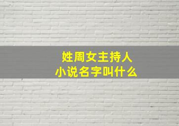 姓周女主持人小说名字叫什么