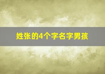 姓张的4个字名字男孩