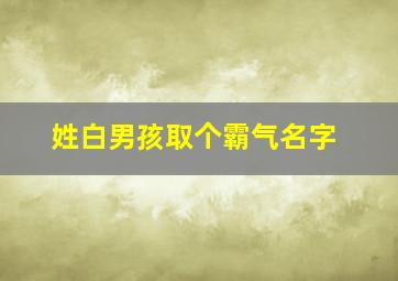 姓白男孩取个霸气名字