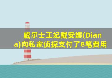 威尔士王妃戴安娜(Diana)向私家侦探支付了8笔费用