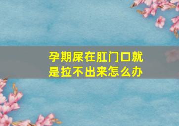 孕期屎在肛门口就是拉不出来怎么办