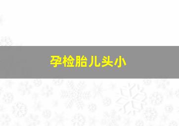 孕检胎儿头小