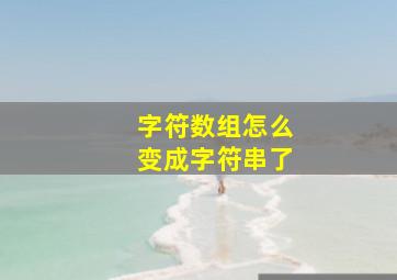 字符数组怎么变成字符串了