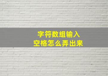 字符数组输入空格怎么弄出来