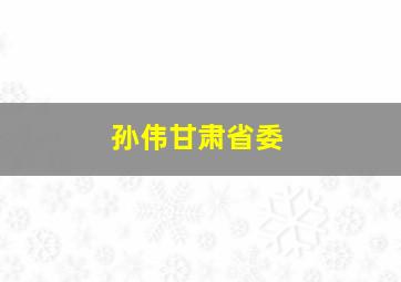 孙伟甘肃省委