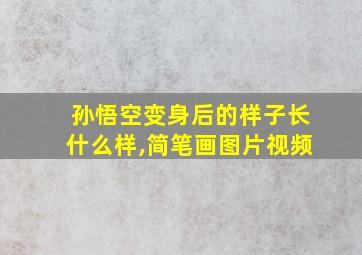 孙悟空变身后的样子长什么样,简笔画图片视频