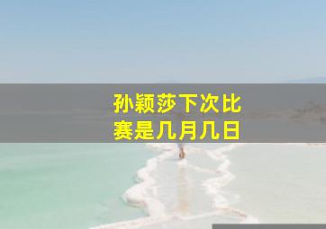 孙颖莎下次比赛是几月几日