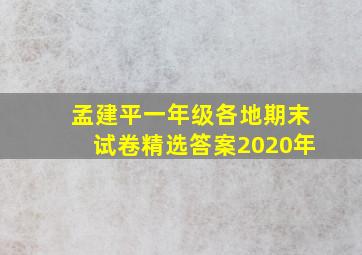 孟建平一年级各地期末试卷精选答案2020年