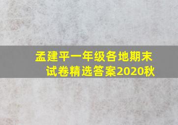 孟建平一年级各地期末试卷精选答案2020秋