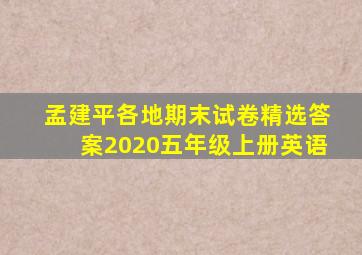 孟建平各地期末试卷精选答案2020五年级上册英语